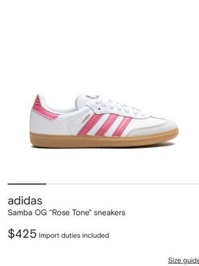 adidas Samba OG Rose Tone Women’s Sneakers - White & Pink